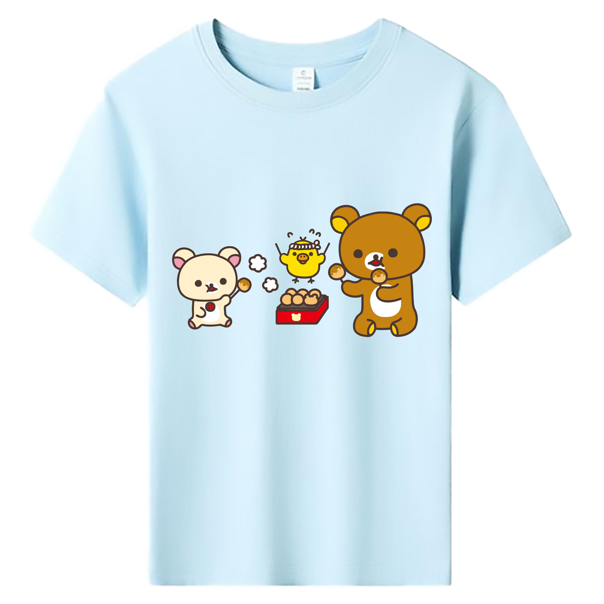 （画像用） リラックマ リラックマ キイロイトリ Rilakkuma Korilakkuma Kiiroitori 綿100％キッズTシャツ（フロントプリント）